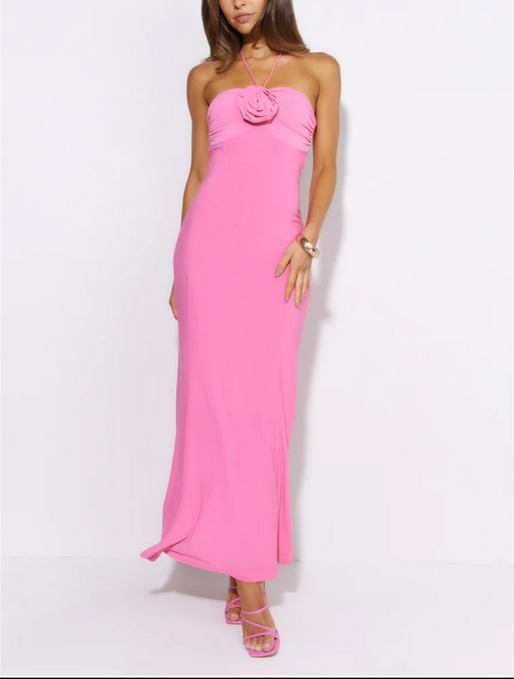 Fifi hot pink long dress $149